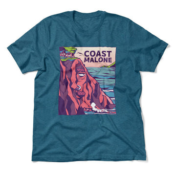 Coast Malone Men/Unisex T-Shirt in Heather Deep Teal color
